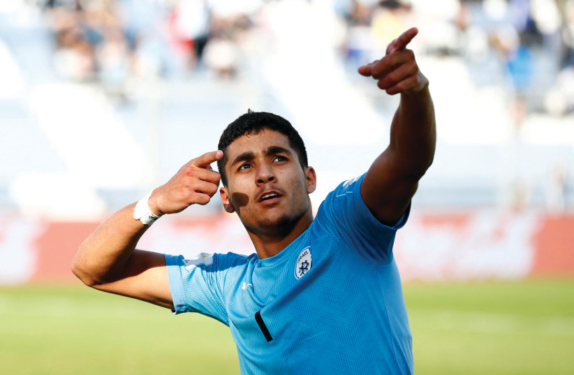  ANAN KHALAILI celebrates after scoring a goal at the FIFA U-20 World Cup in Argentina. (credit: REUTERS/AGUSTIN MARCARIAN)