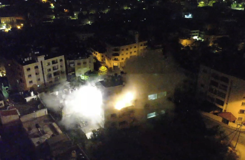  IDF demolishes home of terrorist Osama Tawil in Nablus. (credit: IDF SPOKESPERSON'S UNIT)