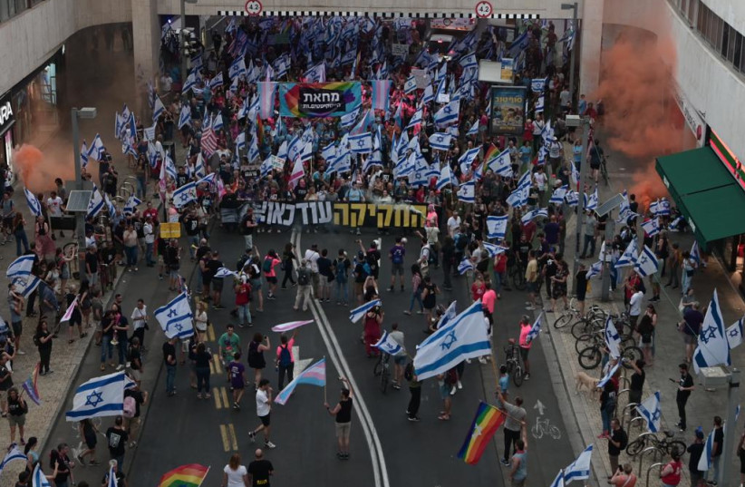  Anti-goverment protest in Tel Aviv, June 17, 2023. (credit: AVSHALOM SASSONI/MAARIV)