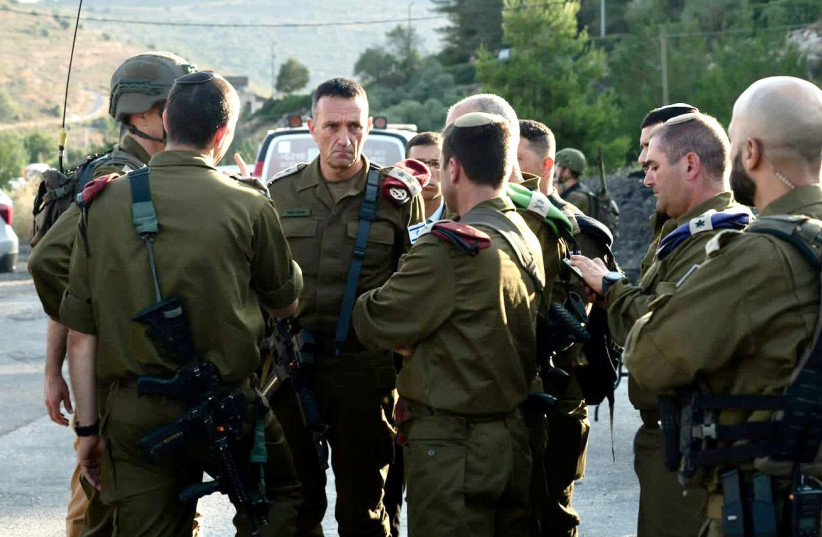  IDF Chief of Staff Herzi Halevi at a situational assessment after a terror attack near Eli at the West Bank, June 20, 2023. (credit: IDF SPOKESPERSON'S UNIT)