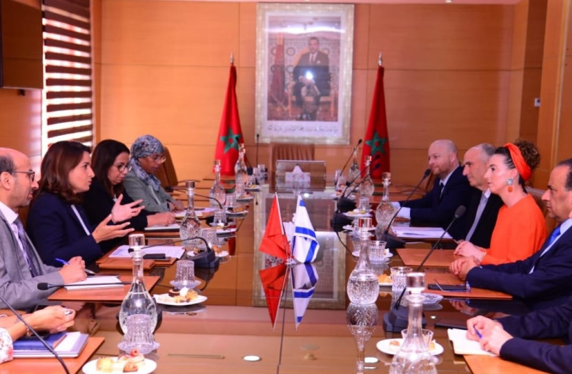  Environmental Protection Minister Idit Silman with her counterpart, Minister of Energy Transition and Sustainable Development of Morocco, Leila Benali, in Rabat, Morocco. (credit: COURTESY ENVIRONMENTAL PROTECTION MINISTRY)