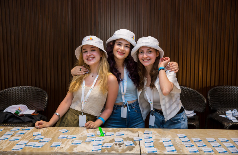  These young women comprised the organizing committee of the Limmud FSU conference in Baku, Azerbaijan, June 11, 2023. (Emin Malishev) (credit: EMIN MALISHEV/JTA)
