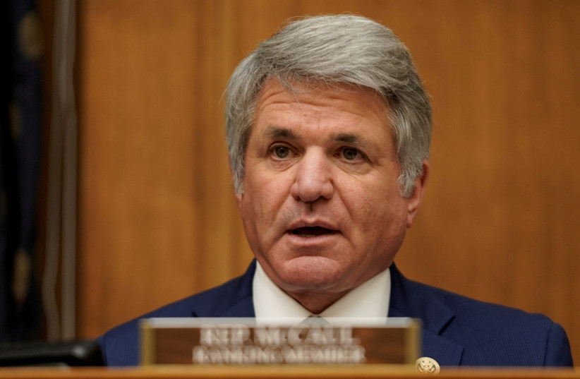 Rep. Michael McCaul speaks when US Secretary of State Antony Blinken testifies before the House Committee on Foreign Affairs on The Biden Administration's Priorities for US Foreign Policy on Capitol Hill in Washington, DC, US, March 10, 2021