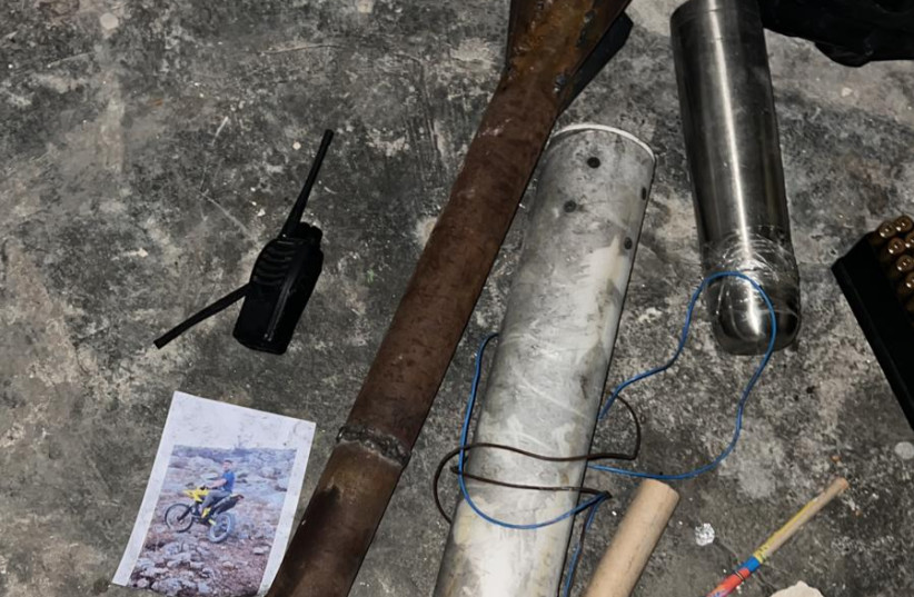  Improvised rocket and launcher found in Jenin, July 3, 2023. (credit: IDF SPOKESPERSON'S UNIT)