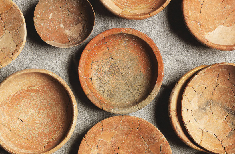  CERAMIC DISHES used for a feast, discovered in Ramat Rahel.  (credit: ISRAEL MUSEUM)