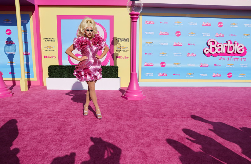 Trixie Mattel poses on the pink carpet for the world premiere of the film ''Barbie'' in Los Angeles, California, U.S., July 9, 2023. (credit: MIKE BLAKE/REUTERS)