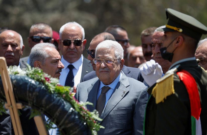 Palestinian President Mahmoud Abbas visits Jenin, in the West Bank, July 12, 2023.
