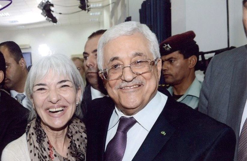  Becher with PA President Mahmoud Abbas at the Mukataa in 2019. (credit: COURTESY SUSIE BECHER)
