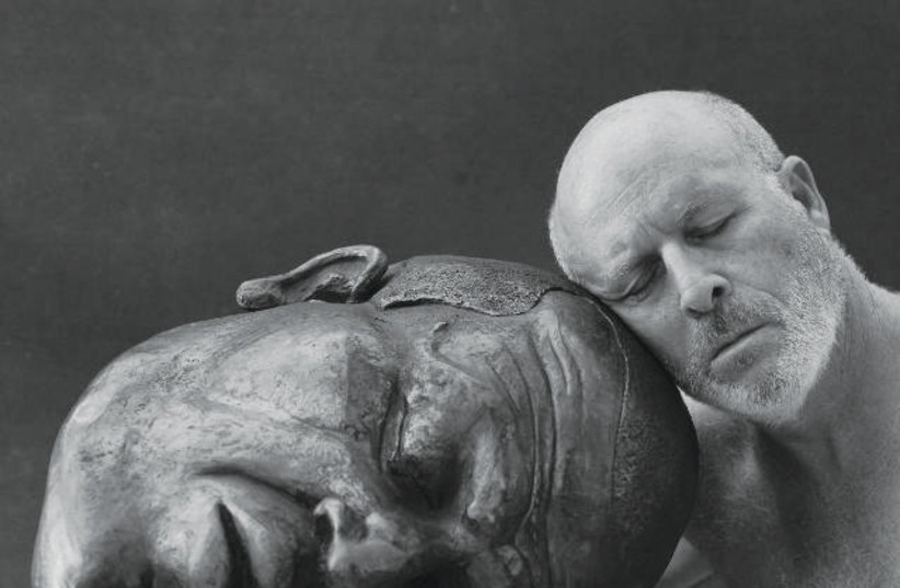  A GEORGE FLOYD bust next to the head of artist Dan Reisner.  (credit: Ron Kedmy)