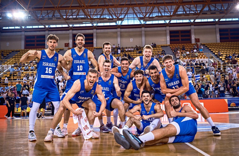  The Israeli National Basketball Team participating in the U-20 European championships. (credit: FIBA)