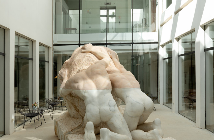 The Sisyphus-like sculpture in the lobby (credit: Elma Arts Complex)