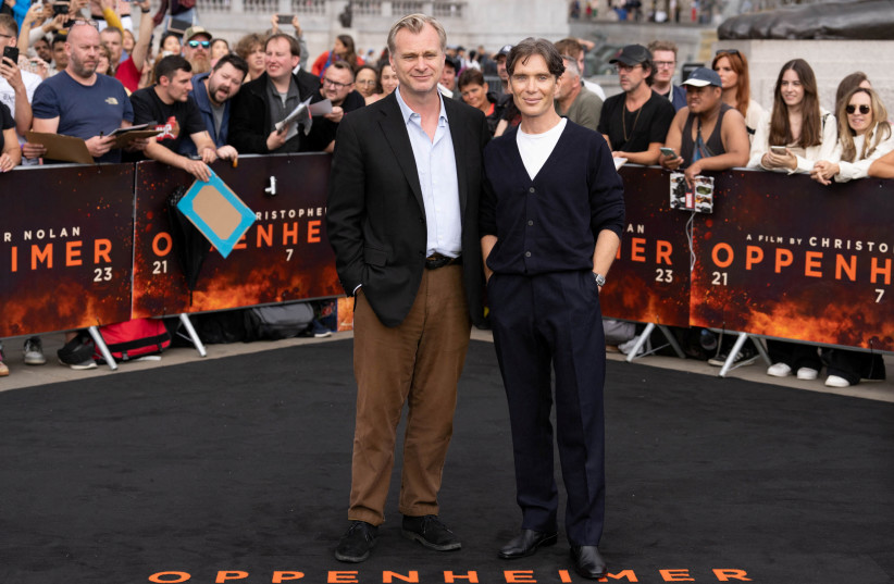  Christopher Nolan and Cillian Murphy attend a photo call for ''Oppenheimer'' in London, Britain, July 12, 2023. (credit: REUTERS/Maja Smiejkowska)