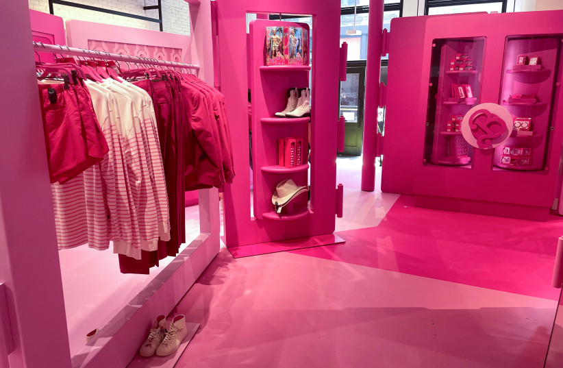  Barbie-themed merchandise is seen during the Barbie pop-up in Zara's Soho store in New York City, US July 20, 2023. (credit: REUTERS/ARRIANA MCLYMORE)