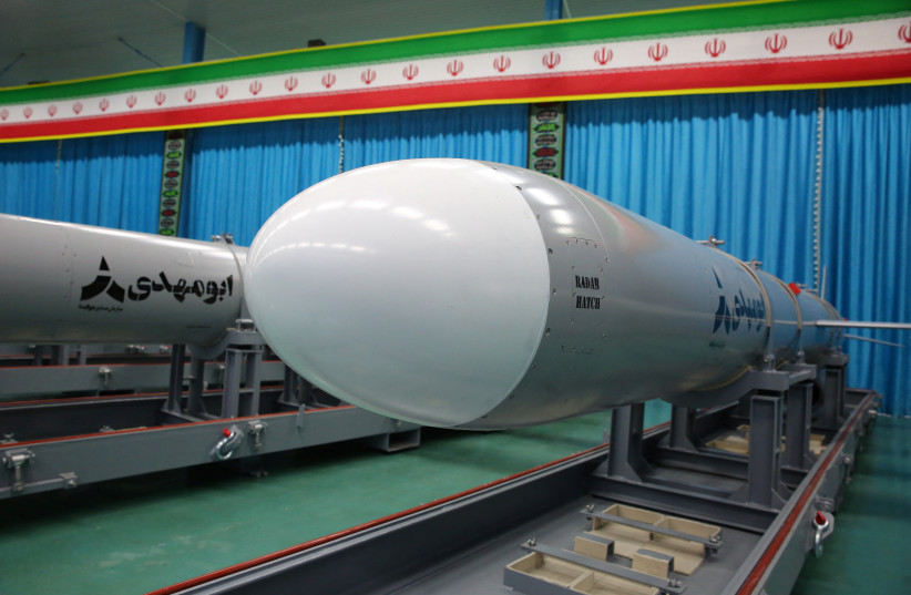  An Iranian missile called Abu Mahdi is displayed during the ceremony of joining the IRGC Navy and the Army, in Tehran, Iran, in this picture obtained on July 25, 2023. (credit: Iran's Defense Ministry/WANA (West Asia News Agency)/Handout via REUTERS)