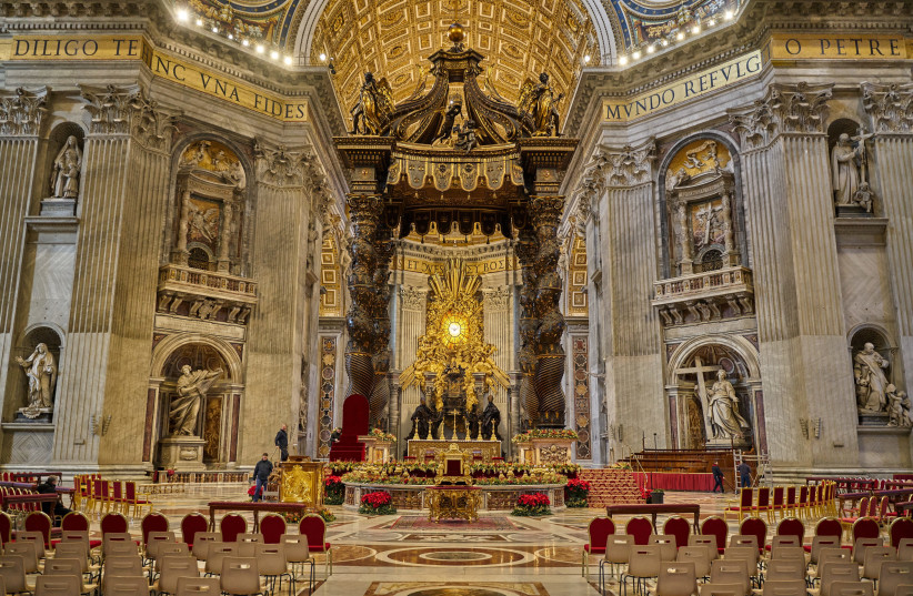  Interior of St. Peter's Basilica. (credit: PXFUEL)