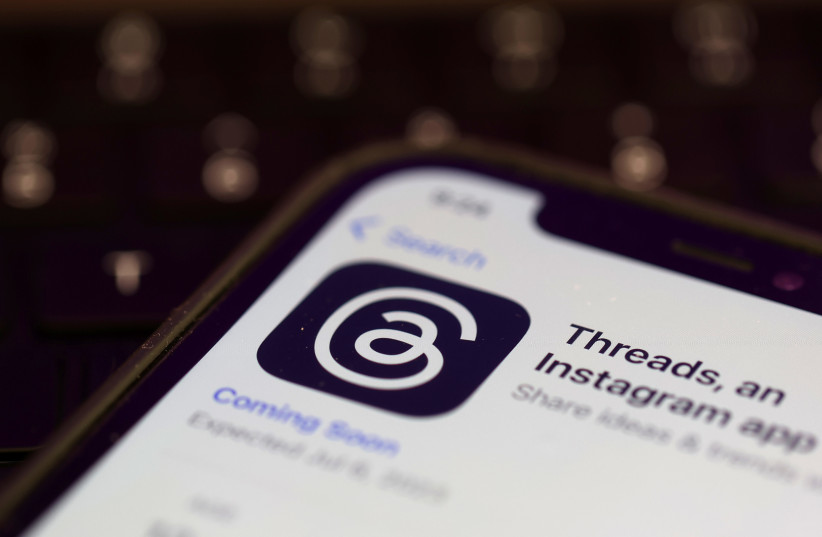  THE THREADS app, a competitor to Twitter. (credit: JUSTIN SULLIVAN/GETTY IMAGES)