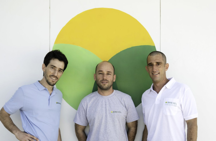  Brevel's founders (L-R): CEO Yonatan Golan, CTO Ido Golan, and COO Matan Golan (credit: Kira Kletsky)