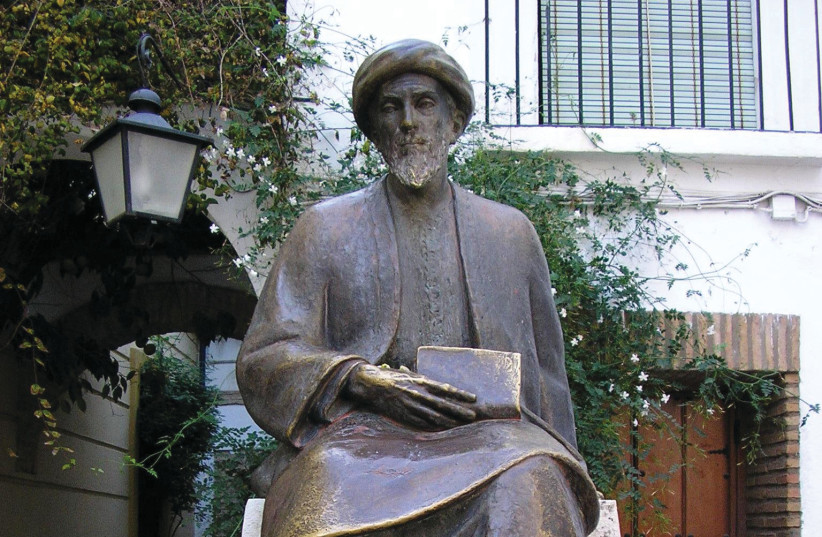 SCULPTURE OF Maimonides in his Cordoba birthplace. Rabbi Yitzhak Twersky was one of the outstanding Maimonidean scholars of his time.