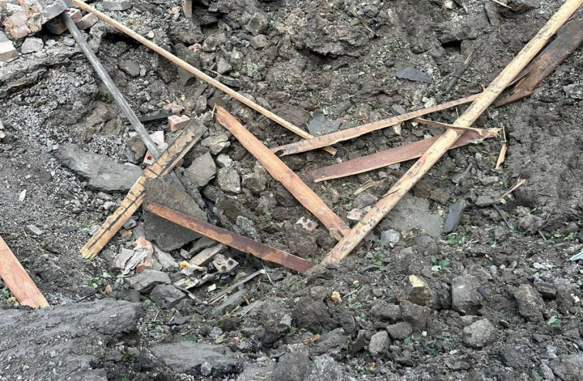 View of the site of the blast in the central of Taganrog, Russia July 28, 2023. (credit: Telegram channel of Vasily Golubev, Governor of the Rostov region/Handout via REUTERS)