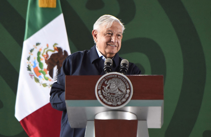 Mexico's President Andres Manuel Lopez Obrador says Israel's Prime Minister Benjamin Netanyahu showed interest on the missing students case, during a press conference in Tepic, Nayarit state, Mexico July 28, 2023. (credit: MEXICO PRESIDENCY/HANDOUT VIA REUTERS)
