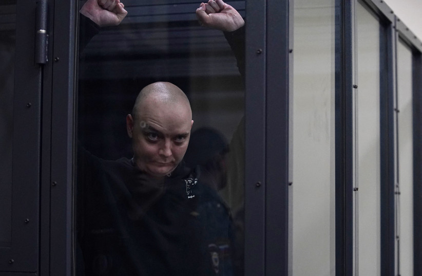 Ivan Safronov, a former journalist and an aide to the head of Roscosmos space corporation, convicted of treason, attends a court hearing to consider an appeal against his 22-year prison sentence, in Moscow, Russia December 7, 2022. (credit: TATYANA MAKEYEVA/ REUTERS)