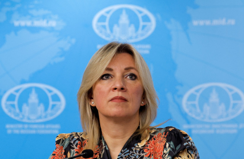  Russian Foreign Ministry spokeswoman Maria Zakharova attends a news conference in Moscow, Russia, April 4, 2023. (credit: MAXIM SHEMETOV/REUTERS)