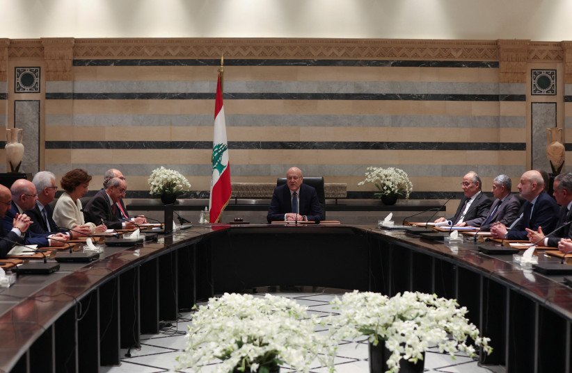  Lebanon's caretaker Prime Minister Najib Mikati heads a cabinet meeting, at the government palace in Beirut, Lebanon (credit: MOHAMED AZAKIR/REUTERS)