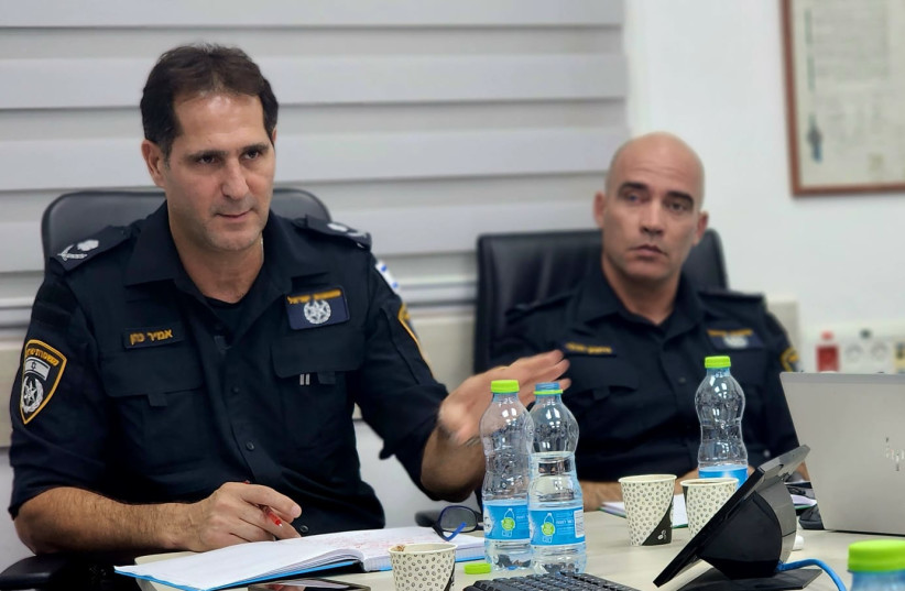  Israel Police southern district commander Amir Cohen at a situation assessment after a shooting near Rahat. August 9, 2023 (credit: ISRAEL POLICE)