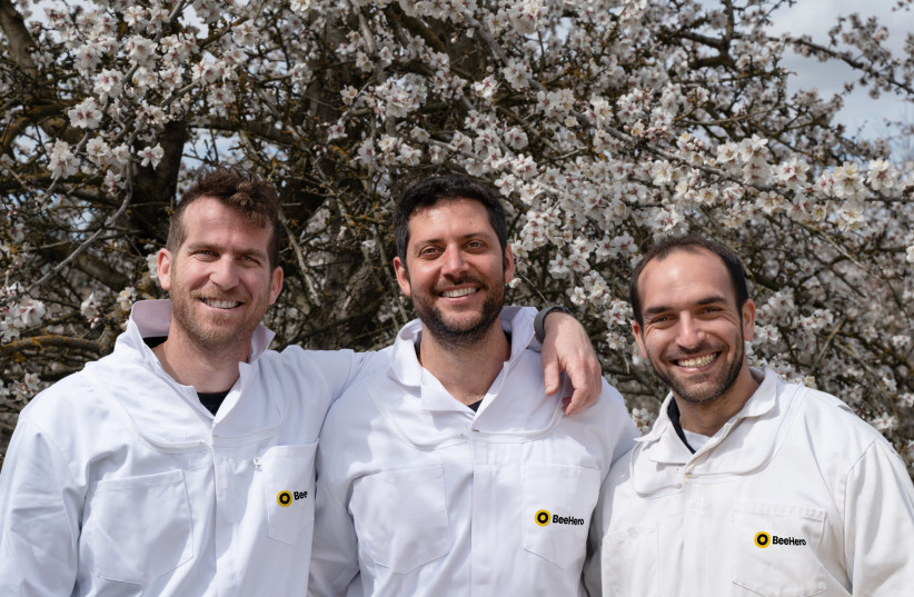  BeeHero's founders (left to right): Itai Kanot (COO), Omer Davidi (CEO), Yuval Regev (CTO). (credit: BEEHERO)