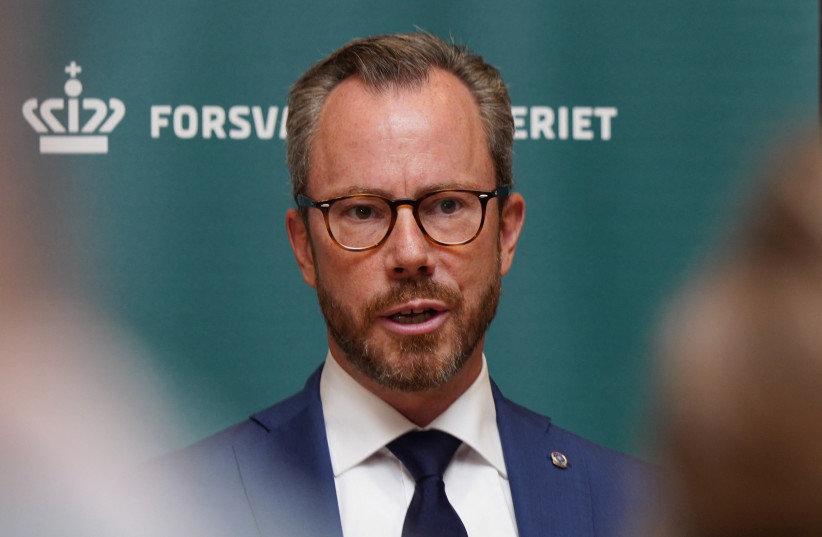  Denmark's Defense Minister Jakob Ellemann-Jensen attends a press conference in Copenhagen, Denmark, August 8, 2023. (credit: REUTERS/Tom Little)