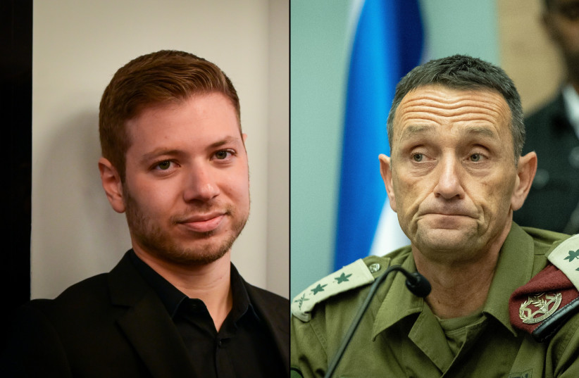  Yair Netanyahu (left) and IDF Chief of Staff Herzi Halevi (right) (credit: AVSHALOM SASSONI/FLASH90, YONATAN SINDEL/FLASH90)