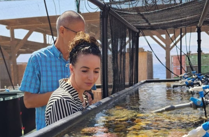 Israeli Minister of Environmental Protection Idit Silman at the Inter-University Center in Eilat. (credit: The Inter-University Institute for Marine Sciences in Eilat)