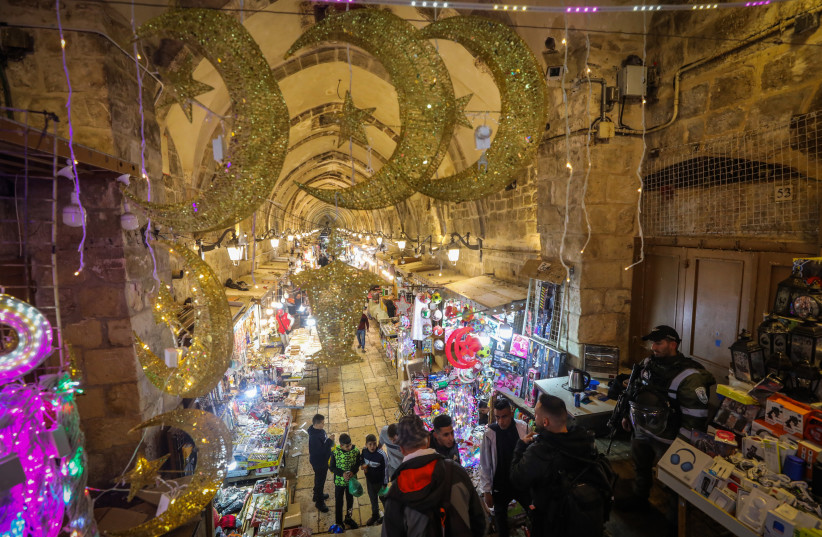  LIGHTING DECORATIONS at the entrance to al-Aqsa Mosque in Jerusalem’s Old City as Muslims prepare for the holy month of Ramadan in May. Monotheism spread through the Middle East in the form of Islam, the writer says.  (credit: JAMAL AWAD/FLASH90)