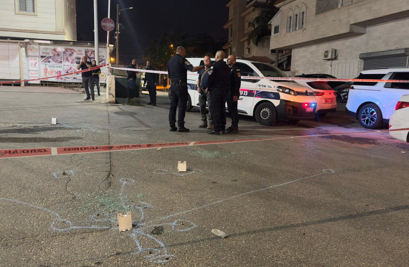  Police at the scene of a shooting in Tira. August 22, 2023 (credit: ISRAEL POLICE)