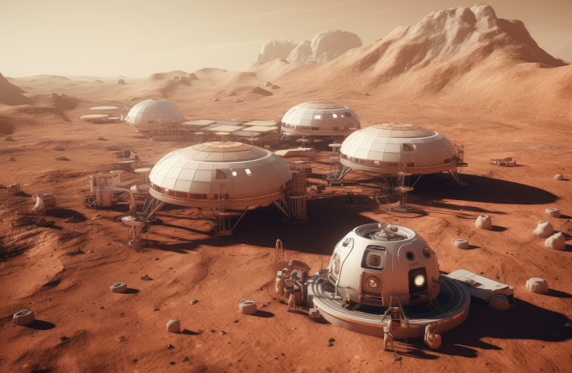  An illustration of a future colony on Mars. (Illustrative) (credit: INGIMAGE)