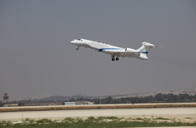  The IDF's new surveillance aircraft that was made by the Israel Aerospace Industries. (credit: Israel Defense Ministry Spokesperson’s Office)