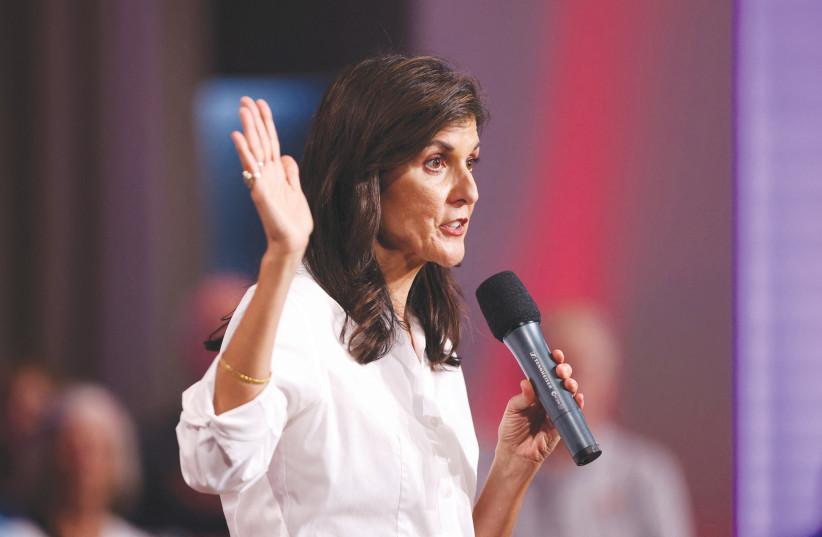  REPUBLICAN PRESIDENTIAL candidate Nikki Haley attends a town hall in South Carolina, this week. She has given millions of Americans good reason to cast their votes for Joe Biden and Democrats up and down the ballot in 2024, the writer maintains. (credit: REUTERS/SAM WOLFE)