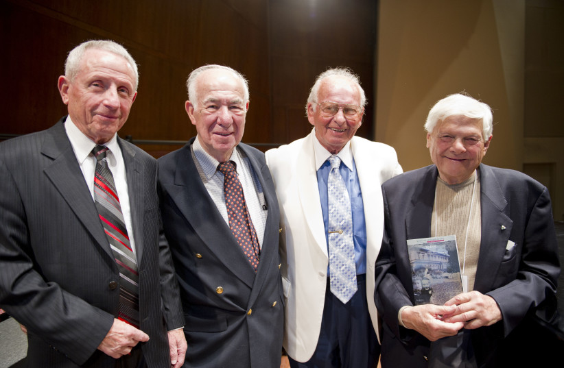  TEREZIN HOME One survivors, (L to R) Emil Kopel, Leopold Lowy, Sidney Taussig, and George Brady reunite for Music of Remembrance and the Northwest Boychoir’s musical performance of ‘Vedem,’ May 2010. (credit: Leo Santiago/Music of Remembrance)