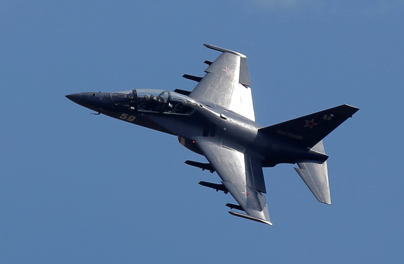 A Yakovlev Yak-130 combat trainer aircraft performs during the International Army Games 2016, in Dubrovichi outside Ryazan, Russia, August 5, 2016.