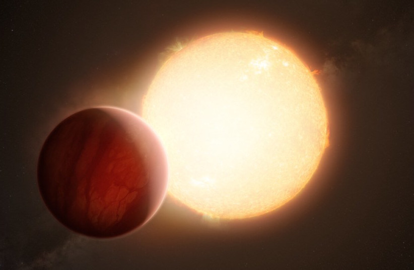  Artist’s impression of an ultra-hot Jupiter transiting its star. (credit: FLICKR)