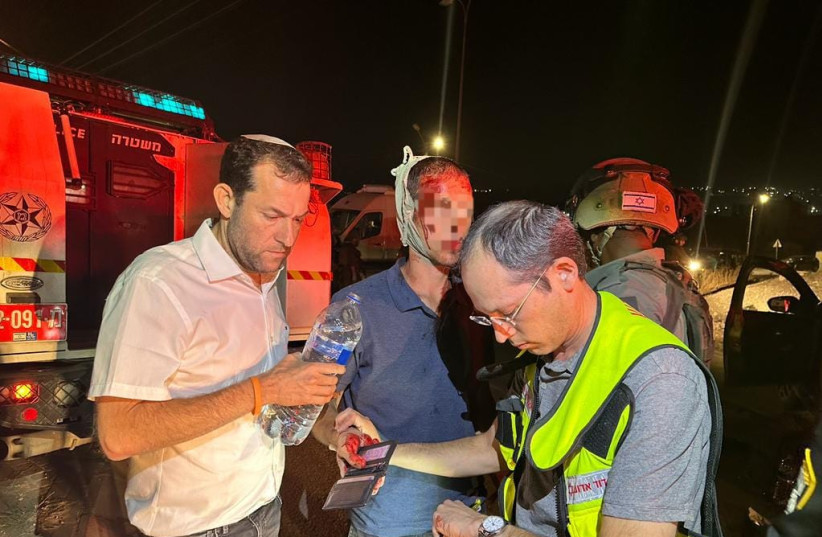  Samaria Regional Council head Yossi Dagan at the scene of a shooting attack near Huwara. September 12, 2023 (credit: SAMARIA REGIONAL COUNCIL)