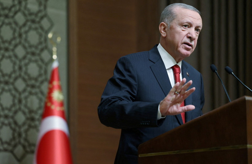  Turkey's President Tayyip Erdogan presents medium-term economic programme forecasts in Ankara, Turkey, September 6, 2023 (credit: MURAT CETINMUHURDAR/PPO/HANDOUT VIA REUTERS)