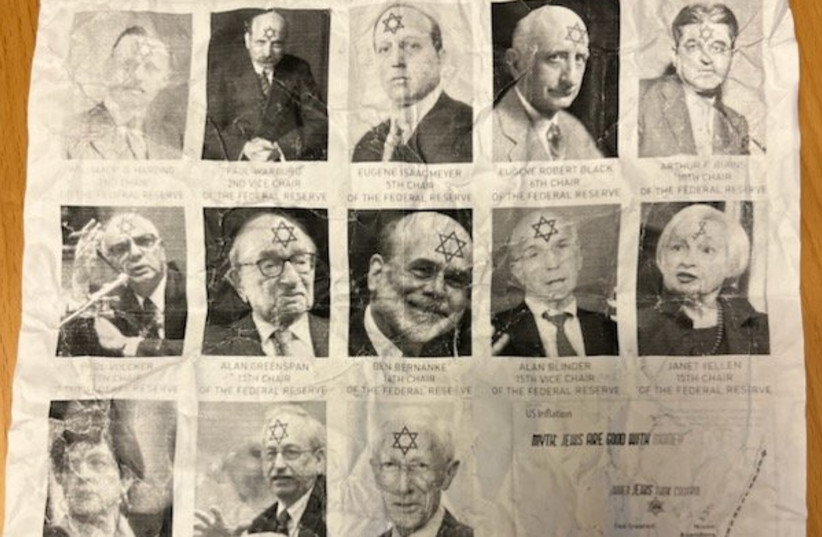 Antisemitic leaflet distributed by GDL member.