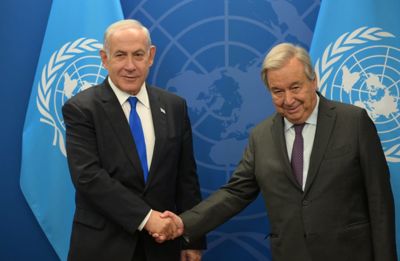 Benjamin Netanyahu and António Guterres (UN Secretary-General), 21/9/23.