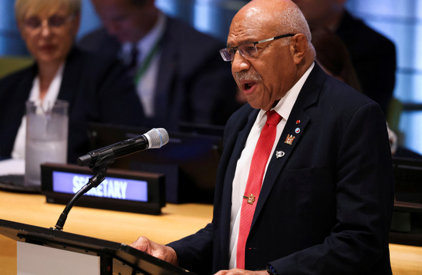  Fiji Prime Minister Sitiveni Rabuka speaks during the Sustainable Development Goals (SDG) Summit at United Nations headquarters in New York City, New York, U.S., September 18, 2023. (credit: REUTERS/CAITLIN OCHS)