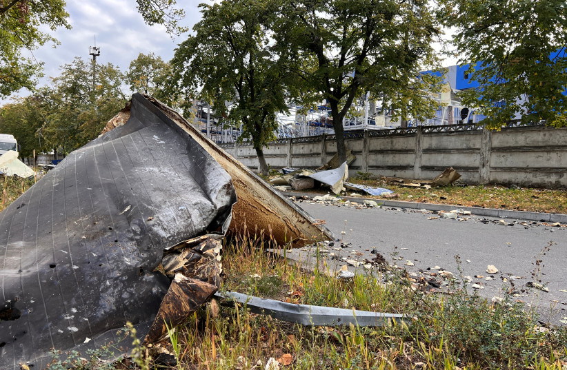  A view shows a site of an industrial area destroyed by a Russian missile strike, amid Russia's attack on Ukraine, in the village of Vyshneve in Kyiv region Ukraine September 21, 2023. (credit: REUTERS/SERGIY VOLOSHYN)