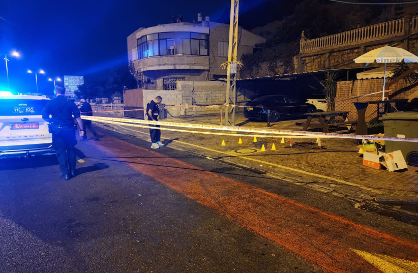  The scene of a shooting in Haifa. September 24, 2023 (credit: ISRAEL POLICE)