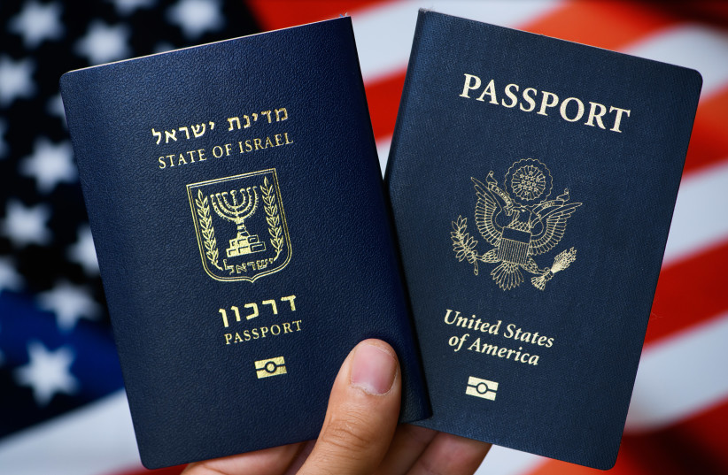  US-Israel visa waiver deal: American and Israeli passport (illustration) (credit: HADAR YOUAVIAN/FLASH90)
