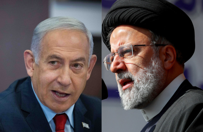 Prime Minister Benjamin Netanyahu and Iranian President Ebrahim Raisi (REUTERS/FLASH90)