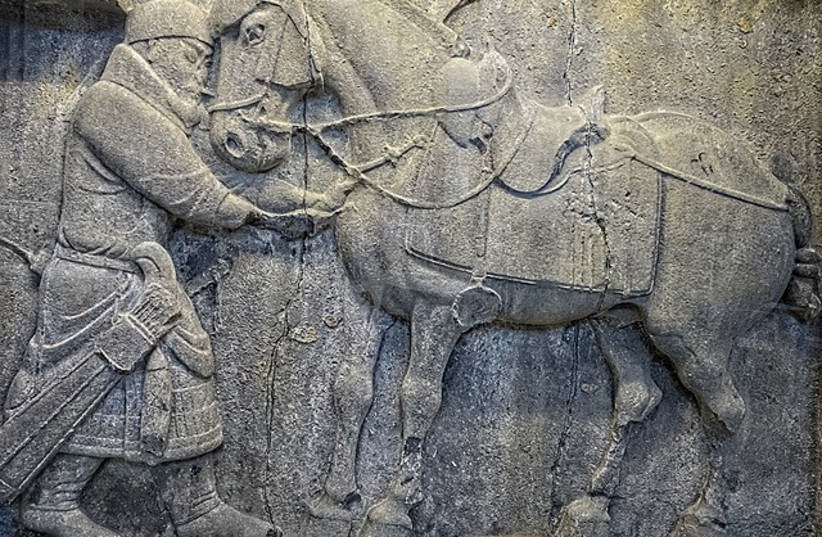  Emperor Taizong Horse Relief, Saluzi, 636-649 CE Tang Dynasty, Shaanxi Province, (credit: WIKIMEDIA)